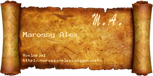 Marossy Alex névjegykártya