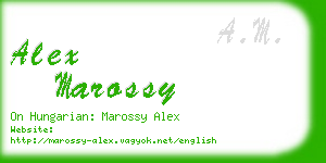 alex marossy business card